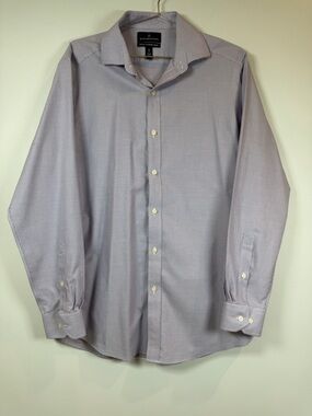 Buttoned Down Multicolor Microcheck Dress Shirt - Long Sleeve Size 16/34